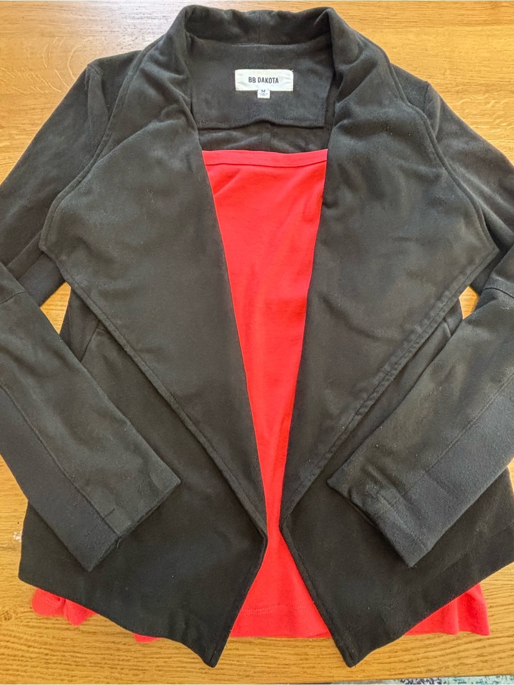 BB Dakota Women’s suede-like blazer jacket in black | Size Medium